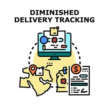 Diminished delivery tracking vector concept illustration イラスト素材