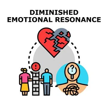 Diminished emotional resonance causing relationship distance and inner conf.. Stock Illustration
