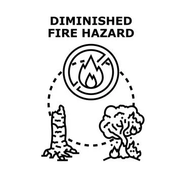 Diminished fire hazard protecting forest and environment concept Stock Illustration