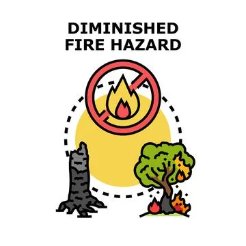 Diminished fire hazard protecting forest and environment concept Stock Illustration