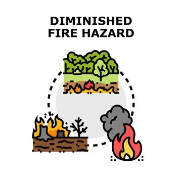 Diminished fire hazard reducing forest burning risk Stock Illustration