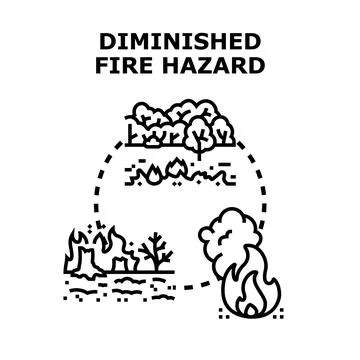 Diminished fire hazard reducing forest burning risk Stock Illustration