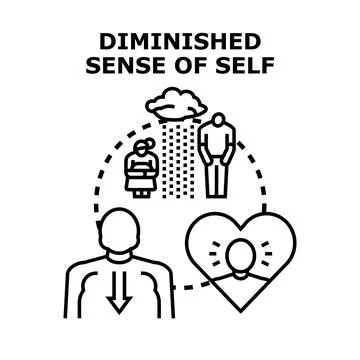 Diminished sense of self impacting mental wellness Stock Illustration