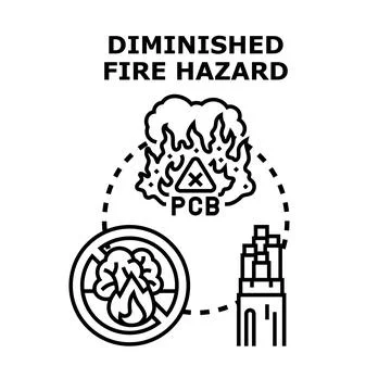 Diminishing fire hazard concept vector illustration icon Stock Illustration