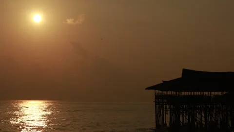 Dimly lit beach view Stock Footage 269468318