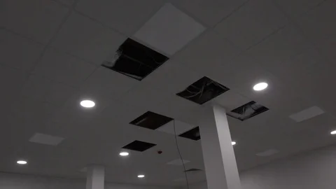 Dimmer lights are tested on a construction site 動画素材 78764079