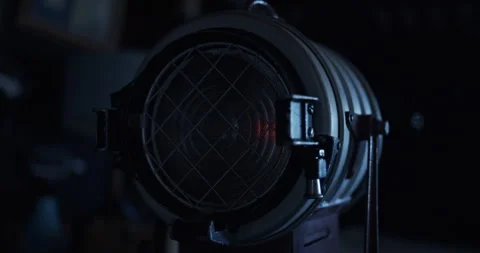 Dimming Light Bulb Inside a Vintage Fresnel Mole 1K Pro Res 422HQ Stock Footage 244004726