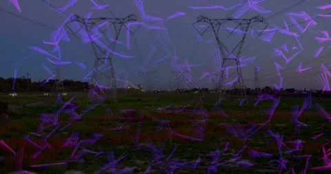 Dimming sky causing purple overlay growing streaks moving camera zooming on 2 Stock Footage 334036560