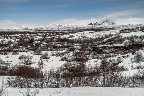 Dimmuborgir, a large area  lava fields, east of Myvatn, Iceland Stock Photos