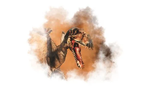 Dimorphodon Dinosaur on smoke background Stock Illustration