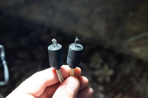 DIN 41529. plug point is a dash, the Soviet standard plug for acoustics. Foto stock