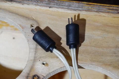 DIN 41529. plug point is a dash, the Soviet standard plug for acoustics. Stock Photos