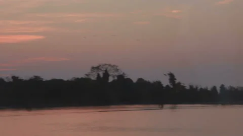 Dinamic camera view of sea sun rise in Venice from train early in the summer Stock Footage 68784640