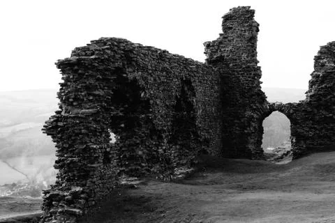 Dinas Bran castle ruins Stock Photos