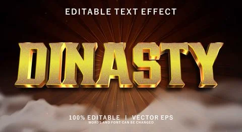Dinasty 3d vector text effect with modern style design Stock Illustration