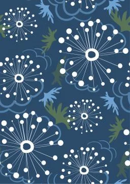 Dindalion vector stylized modern seamless floral pattern scandinavian Stock Illustration