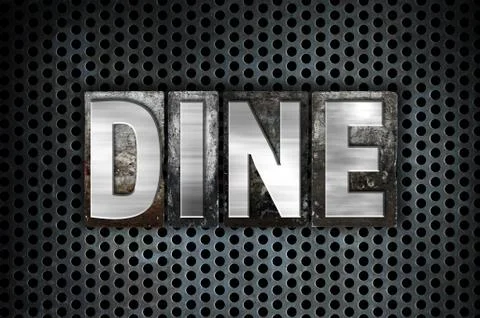 Dine Concept Metal Letterpress Type Ilustração Stock