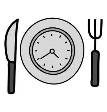 Dine in time, doodle design icon Stock Illustration