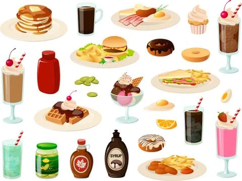 Diner Food Stock Illustration