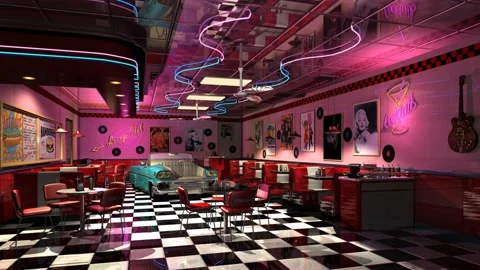 Diner Left Dark Stock Footage 169062631