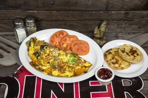 Diner Omelette 库存照片