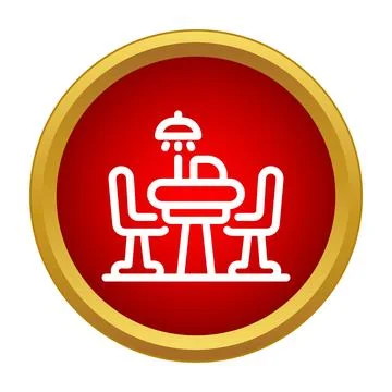 Diner restaurant table with chairs and lamp icon Stock Illustration