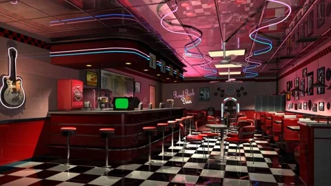 Diner Right dark Stock Footage 169062632