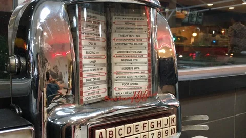 Diner Table Jukebox 1 Stockbeeldmateriaal 102387517