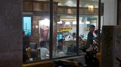 Diners in Restaurant Stock Footage 57229586