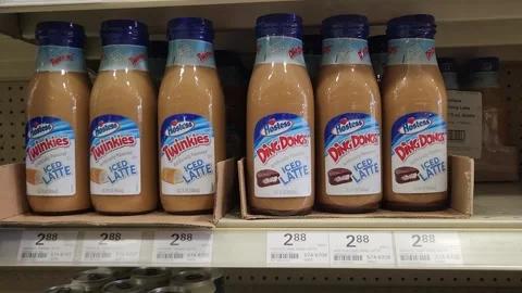 Ding Dongs Iced Latte Hostess Grocery Stock Footage 244942609