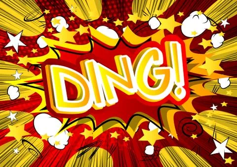 Ding! - Vector illustrated comic book style expression. Stock Illustration