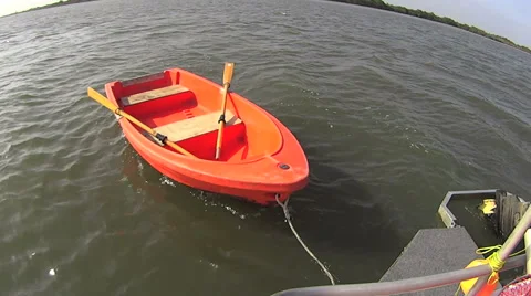 Dinghy Row Boat In Full Sun Stock Footage 43677892