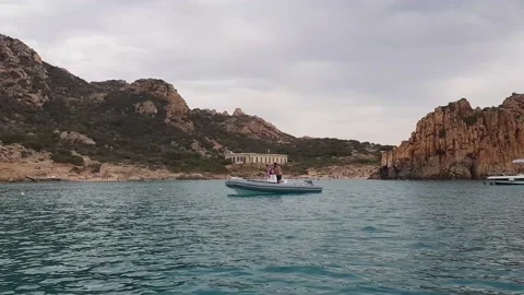 Dinghy spargi beach Stock Footage 160416154