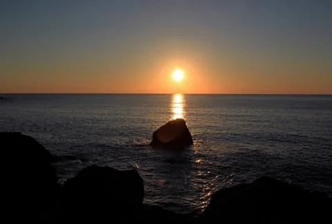 Dingli Cliffs is one of the best places to observe sunset in Malta Stock Photos