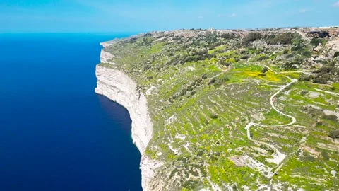 Dingli High Cliffs, Malta, aerial shots Stock Footage 270371785