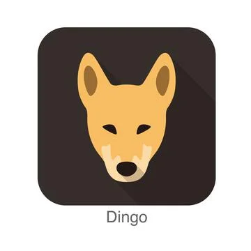 Dingo breed flat icon design Stock Illustration