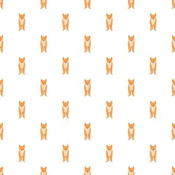 Dingo dog flat cartoon repeating pattern background Stock Illustration