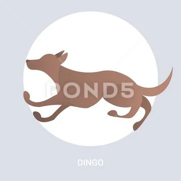 Dingo icon cartoon endangered wild australian animal symbol wildlife ...