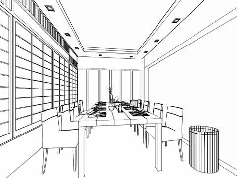 Dining 2 Stock Illustration