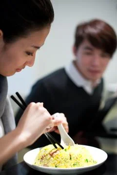 Dining alone in the restaurant Stock Photos