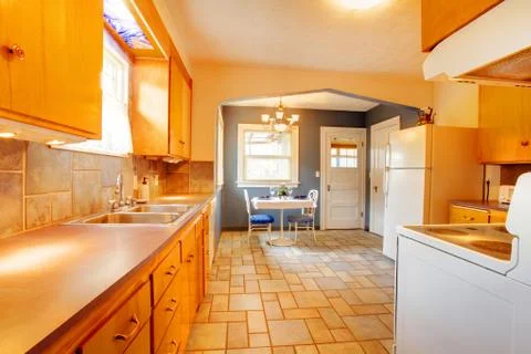 Dining and kitchen room interior Stock Photos