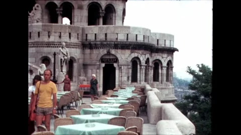 Dining Area on Castle Terrace Stock Footage 278410040