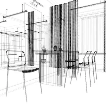 Dining area in a modern office Stock Illustration