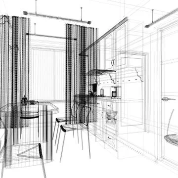 Dining area in a modern office Stock Illustration