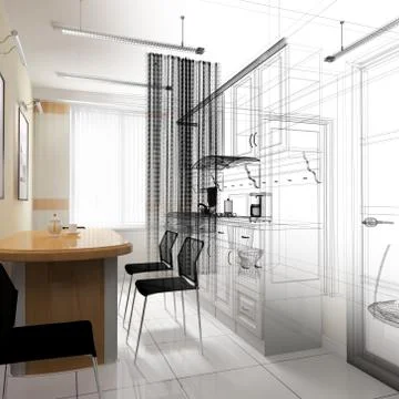 Dining area in a modern office Stock Illustration