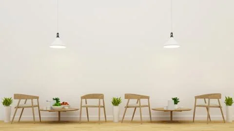 Dining area in restaurant or coffee shop - 3D Rendering Stock Illustration