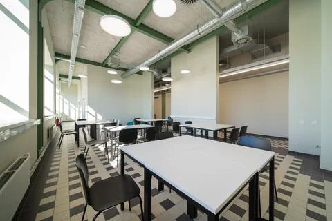 Dining area at school Stock Photos