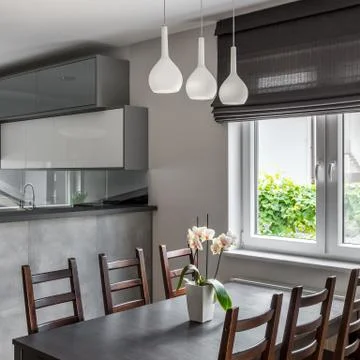 Dining area with window Stock Photos
