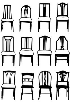 Dining chairs Stock Illustration