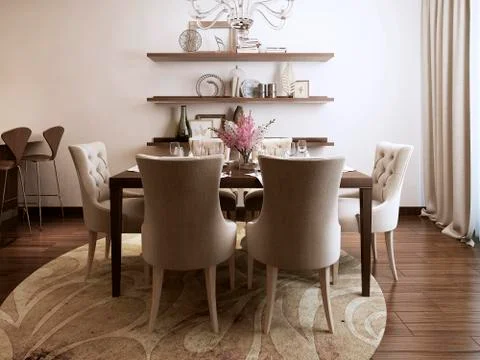 Dining classical style Stock Illustration